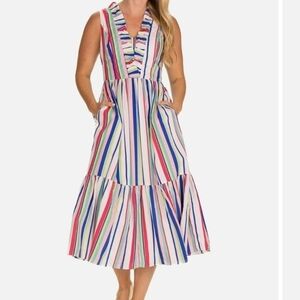 NWOT Duffield Lane The Delphine Dress in Boardwalk Stripe